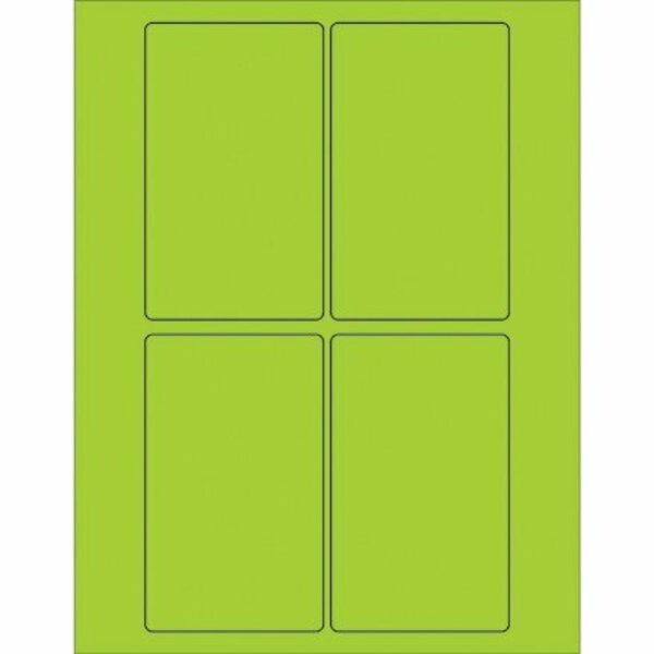 Bsc Preferred 3 x 5'' Fluorescent Green Rectangle Laser Labels, 400PK S-6228G
